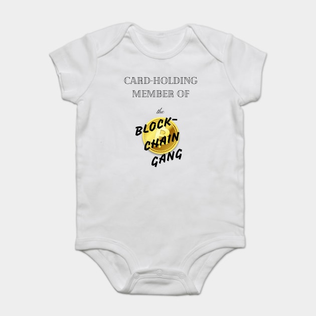 Card-holding member of the BLOCK-CHAIN Gang! Baby Bodysuit by junochaos